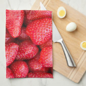 Achtergrond aardbeien theedoek (Quarter Fold)