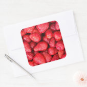 Achtergrond aardbeien vierkante sticker (Envelop)