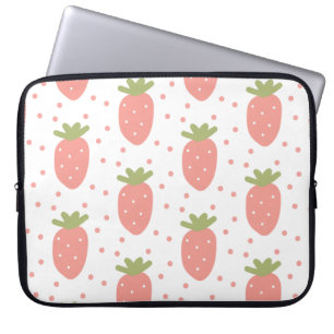 Achtergrond aardbeien voor vruchten laptop sleeve