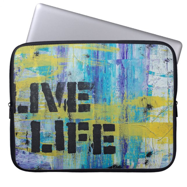 Achtergrond abstracte graffiti laptop sleeve (Voorkant)