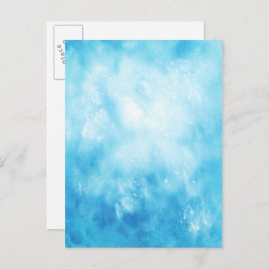 Achtergrond abstracte handtekening Waterverf: blau Briefkaart (Voorkant / Achterkant)