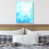 Achtergrond abstracte handtekening Waterverf: blau Canvas Afdruk (Insitu (Slaapkamer))