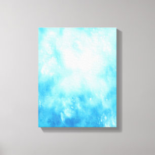 Achtergrond abstracte handtekening Waterverf: Blau Canvas Afdruk