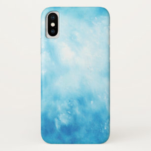 Achtergrond abstracte handtekening Waterverf: Blau iPhone X Hoesje