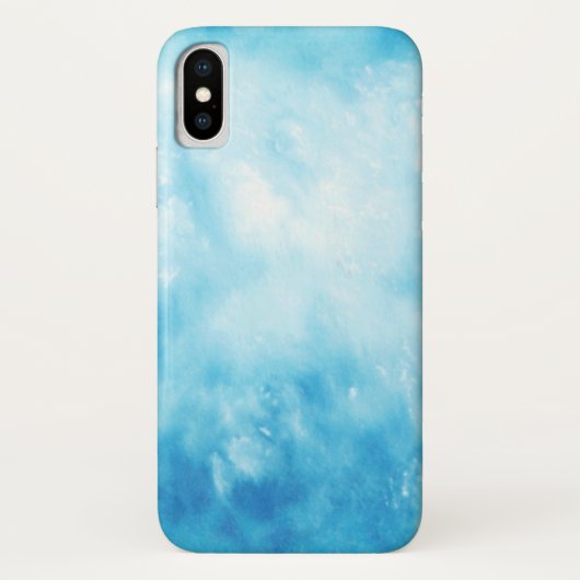 Achtergrond abstracte handtekening Waterverf: Blau Case-Mate iPhone Case (Achterkant)