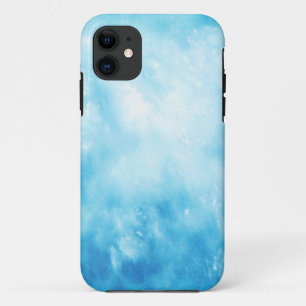 Achtergrond abstracte handtekening Waterverf: Blau iPhone 11 Hoesje