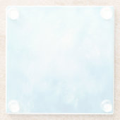 Achtergrond abstracte handtekening Waterverf: Blau Glazen Onderzetter (Achterkant)