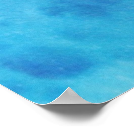 Achtergrond abstracte handtekening Waterverf: blau Poster (Hoek)