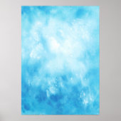 Achtergrond abstracte handtekening Waterverf: blau Poster (Voorkant)