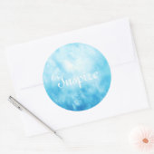 Achtergrond abstracte handtekening Waterverf: blau Ronde Sticker (Envelop)