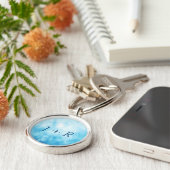 Achtergrond abstracte handtekening Waterverf: Blau Sleutelhanger (Zijkant)