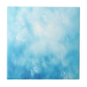 Achtergrond abstracte handtekening Waterverf: Blau Tegeltje