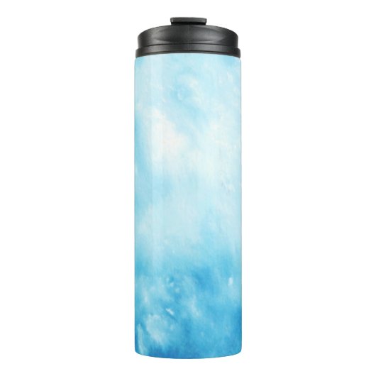 Achtergrond abstracte handtekening Waterverf: Blau Thermosbeker (Voorkant)