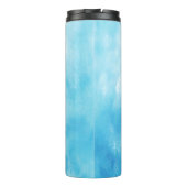 Achtergrond abstracte handtekening Waterverf: Blau Thermosbeker (Achterkant)