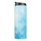 Achtergrond abstracte handtekening Waterverf: Blau Thermosbeker (Geroteerd rechts)