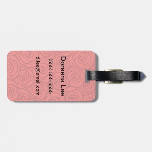 Achtergrond abstracte rode rozen bagagelabel (Achterkant horizontaal)