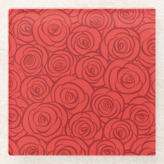 Achtergrond abstracte rode rozen glazen onderzetter (Voorkant)