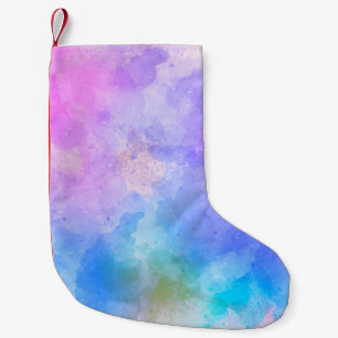 Achtergrond abstracte waterverf kleine kerstsok