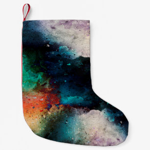 Achtergrond abstracte waterverf kleine kerstsok