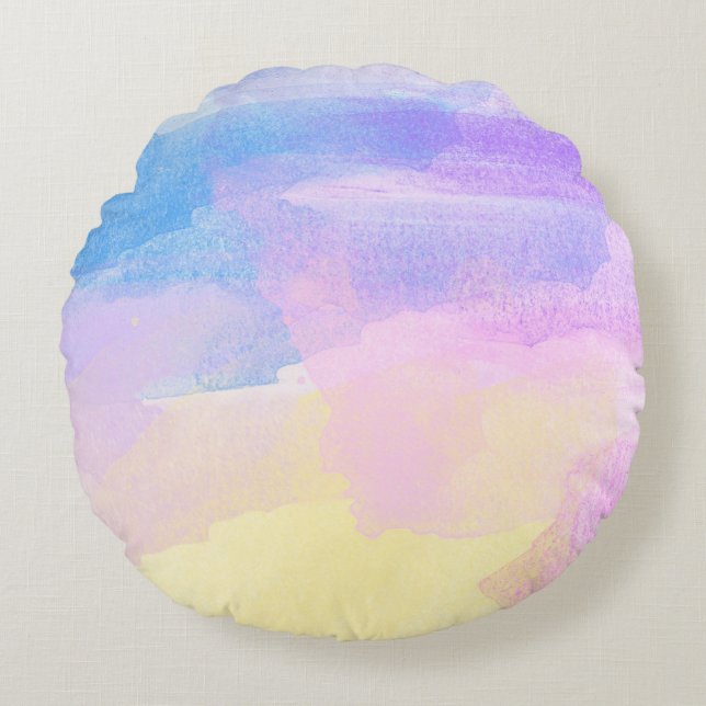 Achtergrond abstracte waterverf rond kussen (Voorkant)