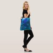 Achtergrond abstracte waterverf tote bag (Op model)