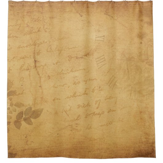 Achtergrond afbeelding bloemschrift douchegordijn (Voorkant)