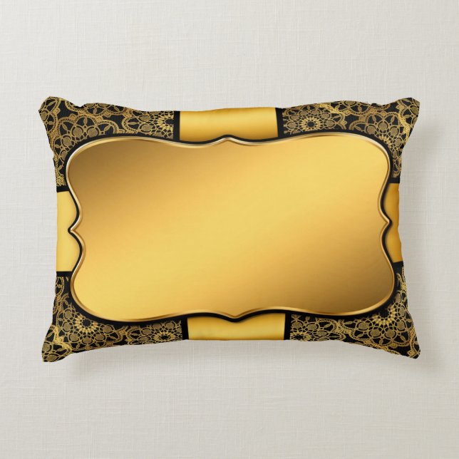 Achtergrond afbeelding goud lijst accent kussen (Voorkant)