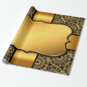 Achtergrond afbeelding goud lijst cadeaupapier (Uitgerold)