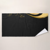 Achtergrond afbeelding goud lijst floraal badhanddoek (Badhanddoek)
