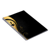 Achtergrond afbeelding goud lijst floraal notitieboek (Rechterzijde)