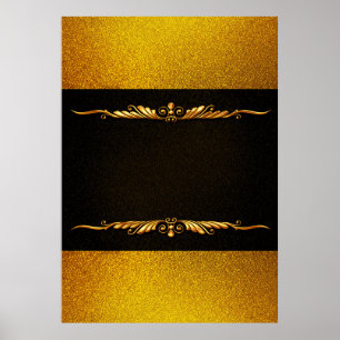 Achtergrond afbeelding goud lijst floraal poster