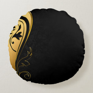 Achtergrond afbeelding goud lijst floraal rond kussen