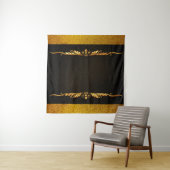 Achtergrond afbeelding goud lijst floraal wandkleed (In situ)