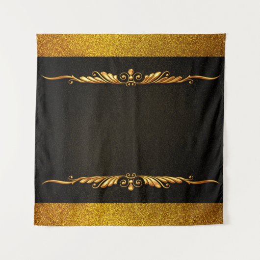 Achtergrond afbeelding goud lijst floraal wandkleed (Voorkant)