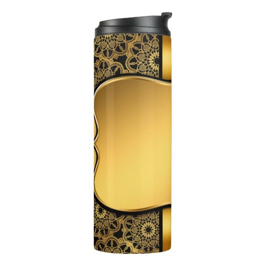 Achtergrond afbeelding goud lijst thermosbeker (Gedraaid links)