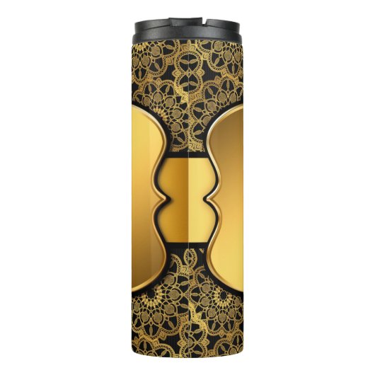 Achtergrond afbeelding goud lijst thermosbeker (Achterkant)