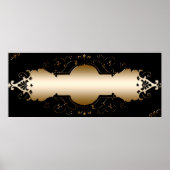 Achtergrond afbeelding goud lijst zwart poster (Voorkant)