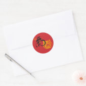 Achtergrond Afbeelding Tiger Chinees Symbool Red Ronde Sticker (Envelop)