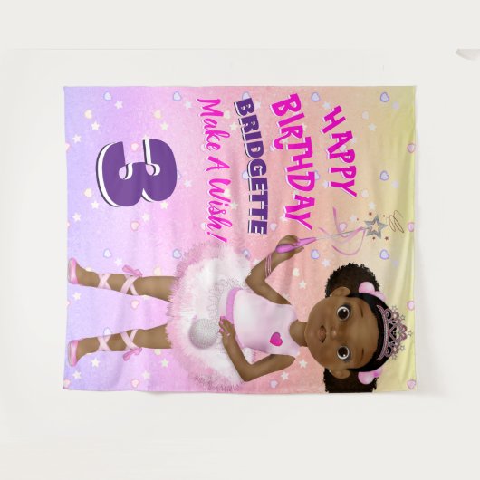 Achtergrond Afrikaanse Amerikaanse prinses Balleri Wandkleed (Voorkant (horizontaal))