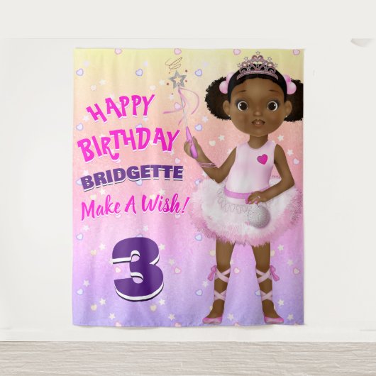 Achtergrond Afrikaanse Amerikaanse prinses Balleri Wandkleed (Voorkant)