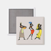 Achtergrond Afrikaanse vrouwen Magneet (Voorkant / Achterkant)