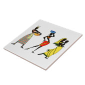 Achtergrond Afrikaanse vrouwen Tegeltje (Zijkant)