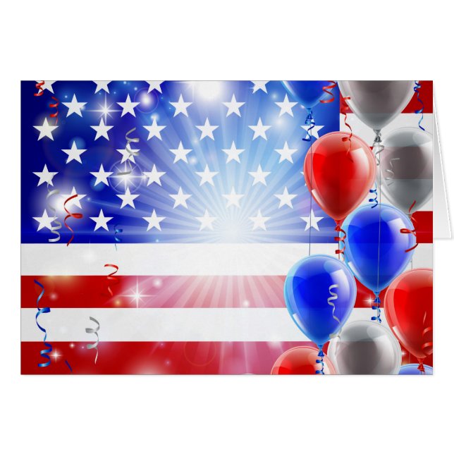 Achtergrond Amerikaanse ballonnen van 4 juli (Voorkant Horizontaal)