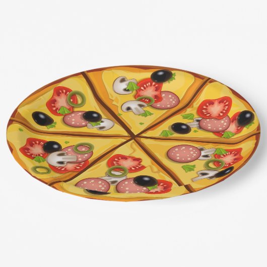 Achtergrond animatie Pizza-pastei Papieren Bordje (Gekanteld)