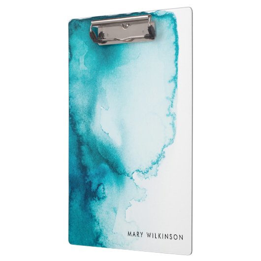 Achtergrond Aqua Blue Waterverf Klembord (Links)