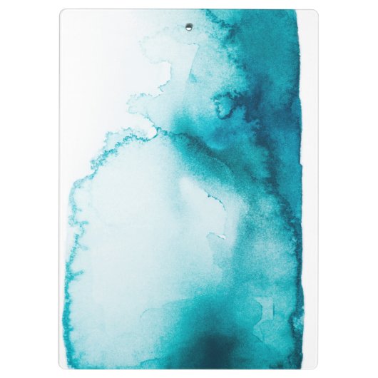 Achtergrond Aqua Blue Waterverf Klembord (Achterkant)