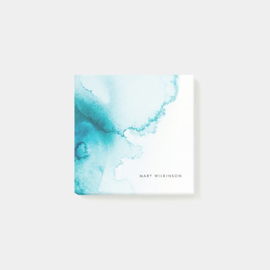 Achtergrond Aqua Blue Waterverf Post-it® Notes (Voorkant)