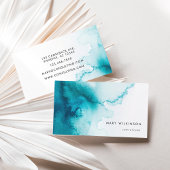 Achtergrond Aqua Blue Waterverf Visitekaartje