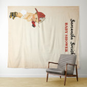 Achtergrond Baby shower kleine Baby brandweerman Wandkleed (In Situ (horizontaal))