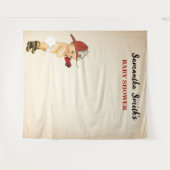 Achtergrond Baby shower kleine Baby brandweerman Wandkleed (Voorkant (horizontaal))